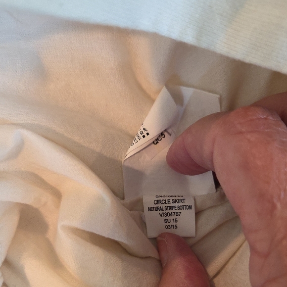 Old Navy Cream With Stripes Mini Skirt Women's Size S 100% Cotton With Pockets - Picture 7 of 8